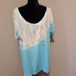 Lane Bryant Blue Tie Dye Top Sz 18/20 NWTs!!